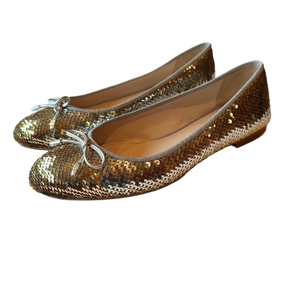 PRADA gold sequin flats, size 38 EU, VGC - Picture 2 of 14